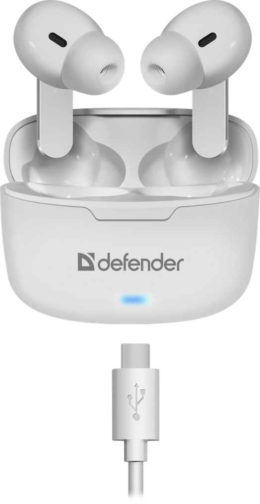 Беспроводная гарнитура Defender Twins 903 белый, TWS, Bluetooth (63903)