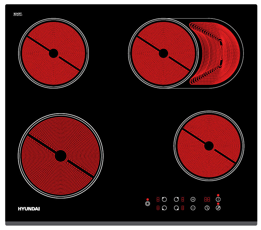Встраиваемая варочная панель электрическая Hyundai HHE 6680 BG