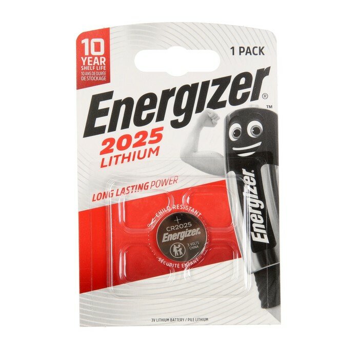 Батарейка литиевая Energizer CR2025-1BL 3В блистер 1 шт.