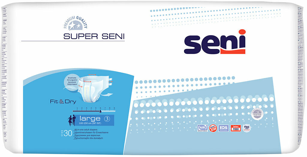 Seni Super Large подгузники для взрослых (100-150 см), 30 шт