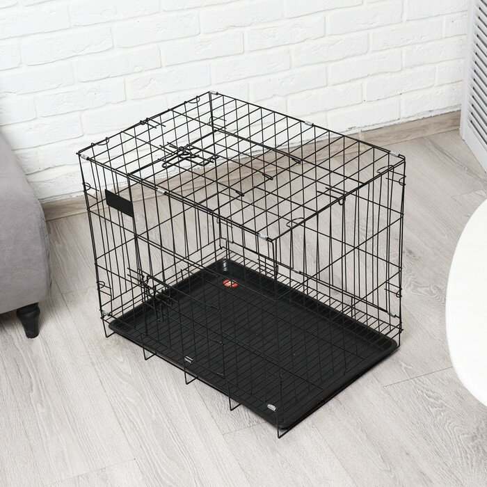 Клетка для собак 61 х 42 х 50 см, чёрная - фотография № 3