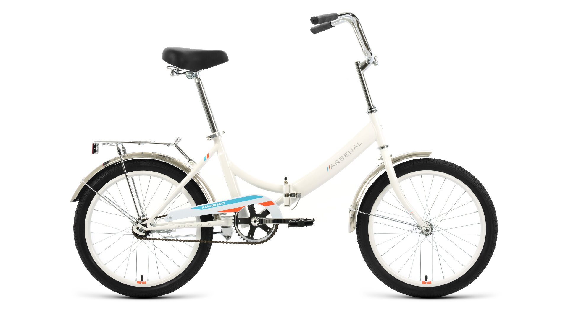 Велосипед 20 FORWARD ARSENAL 1.0 (1-ск.) 2022 белый/оранжевый