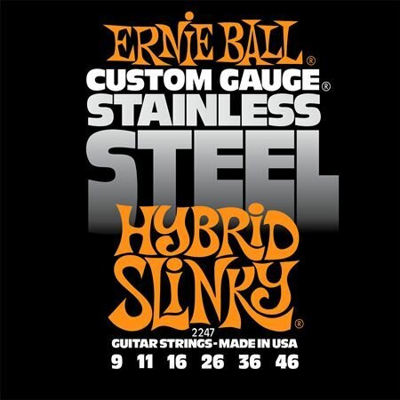 Струны для электрогитары 9-46 ERNIE BALL P02247 Stainless Steel Slinky Hybrid