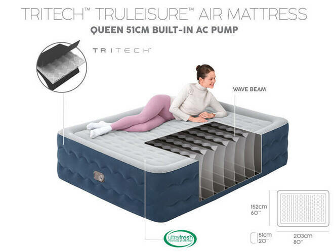 Надувная кровать 152х203х51см встр. нас. 220В, до 300кг BestWay 6716P
