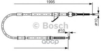 Трос Руч.Тормоза Mitsubishi Colt/Rodeo (K7_t, K6_t) 2.4 4wd (K75t) 1996/06-2007/1 Bosch арт. 1 987 482 069