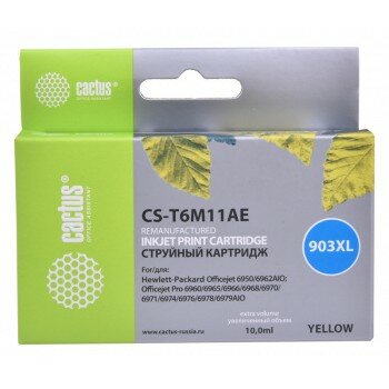 Cactus Картридж струйный 903XL CS-T6M11AE желтый 825стр. для HP OJP 6950 6960 6970