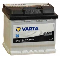 Аккумулятор автомобильный Varta Black Dynamic B19 45 А/ч 400 A обр. пол. Евро авто (207x175x190)