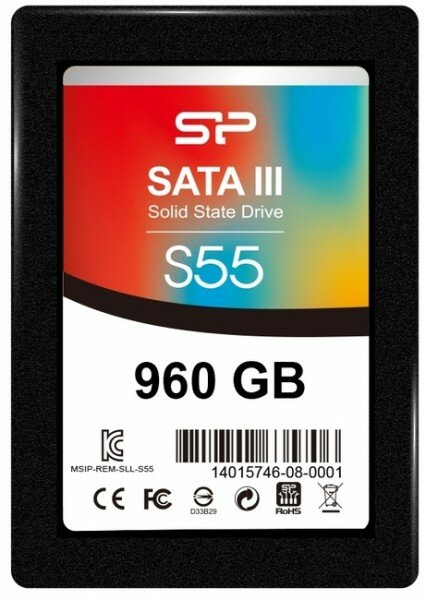 Твердотельный накопитель Silicon Power SATA III 960Gb SP960GBSS3S55S25 Slim S55 2.5" SP960GBSS3S55S25