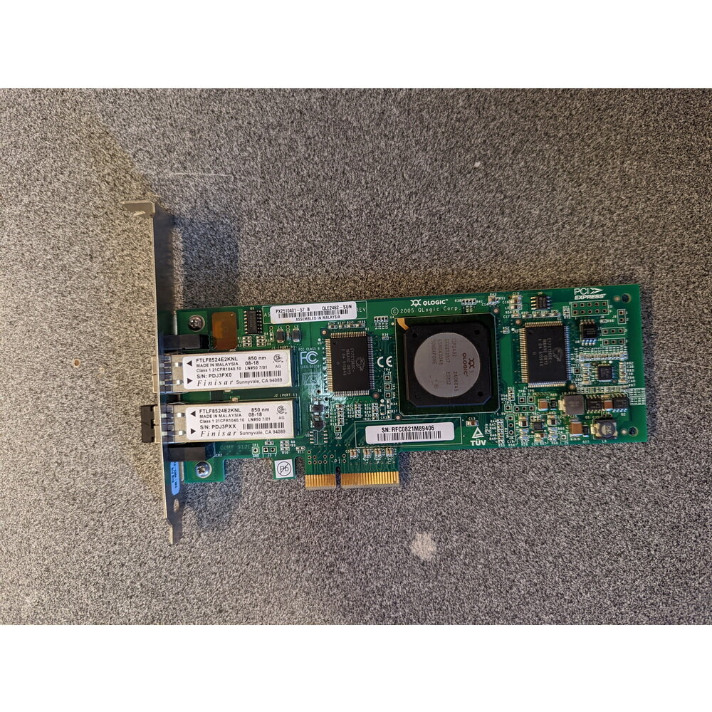 Контроллер Fibre Channel QLE2462, 375-3356-02, Qlogic, Oracle, Sun, 2 x 4 Гбит/сек, PCIe, HBA ОЕМ