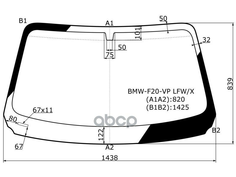 Стекло Лобовое Bmw 1-Series 11-19 / 2-Series 14- XYG арт. BMW-F20-VP LFW/X