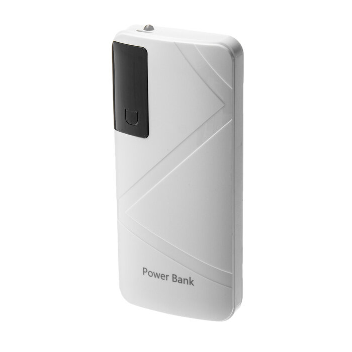 Luazon Home Внешний аккумулятор LuazON PB-05, 6000 мАч, 3 USB, 2 А, дисплей, фонарик, белый