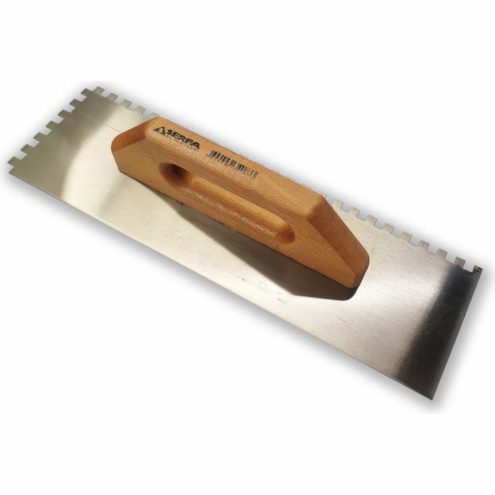 Serfa Гладилка зубчатая с деревянной ручкой "10x10" 40 051 51