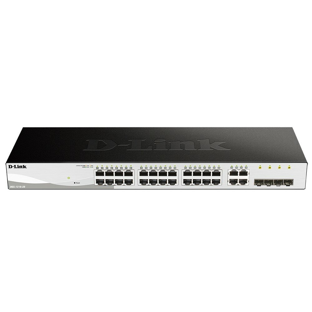 D-Link DGS-1210-28 FL1A Управляемый коммутатор 2 уровня с 24 портами 10 100 1000Base-T и 4 комбо-портами 100 1000Base-T SFP