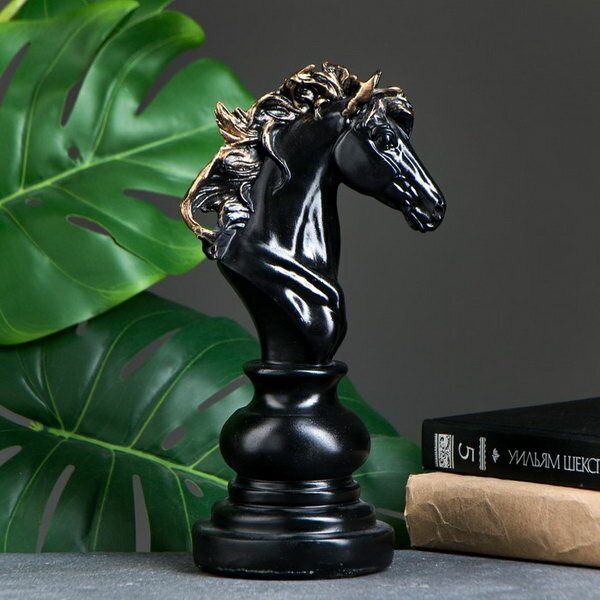 Фигура "Конь" черный, 11х14х26см - фотография № 1