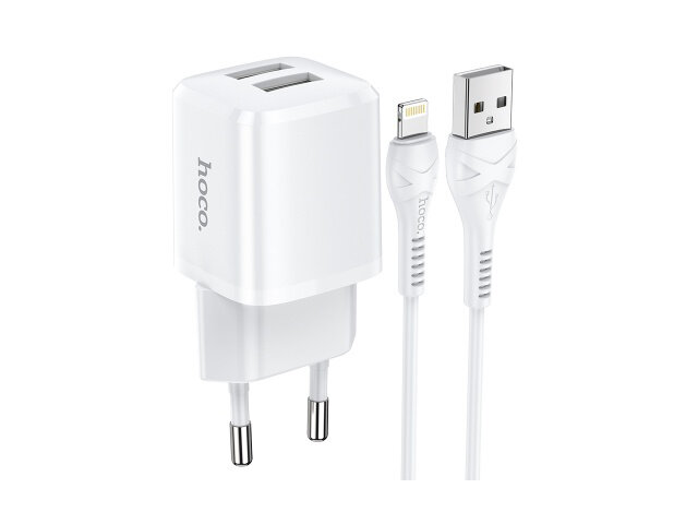 Зарядное устройство Hoco N8 Briar 2xUSB 5V 2.4A + Cable Lightning White 6931474742018