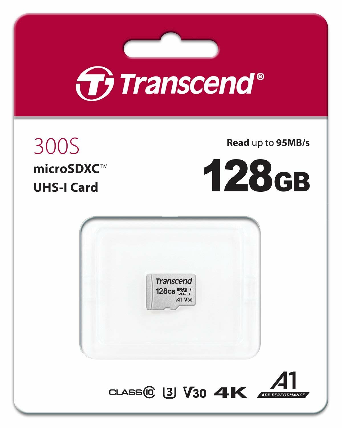 Карта памяти MicroSD 128Gb Transcend (TS128GUSD300S) microSDXC UHS-I U3 A1