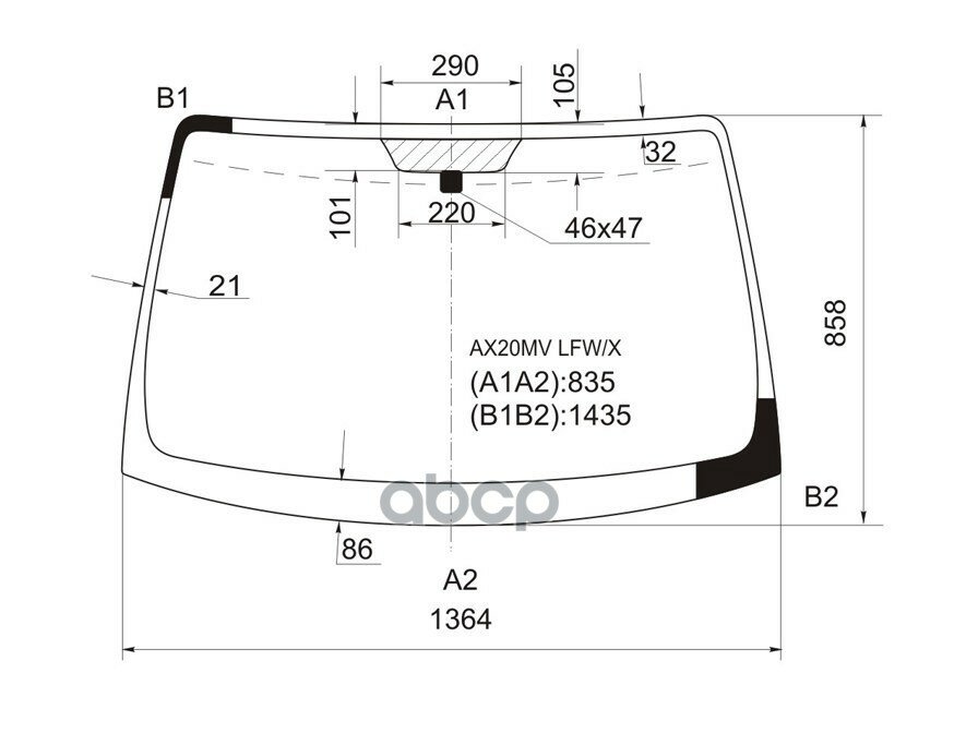 Стекло Лобовое Toyota Raum Ncz2# 03-11 XYG арт. AX20MV LFW/X