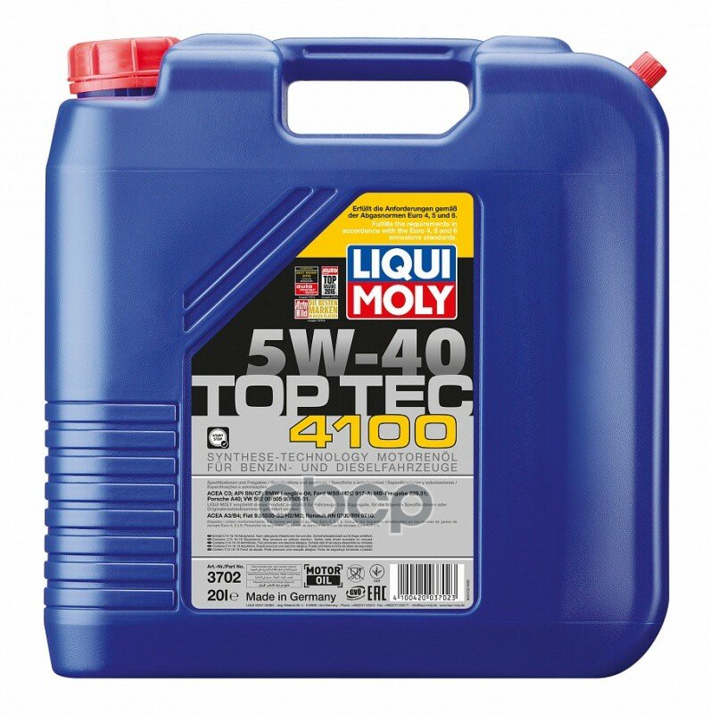 HC-синтетическое моторное масло LIQUI MOLY Top Tec 4100 5W-40