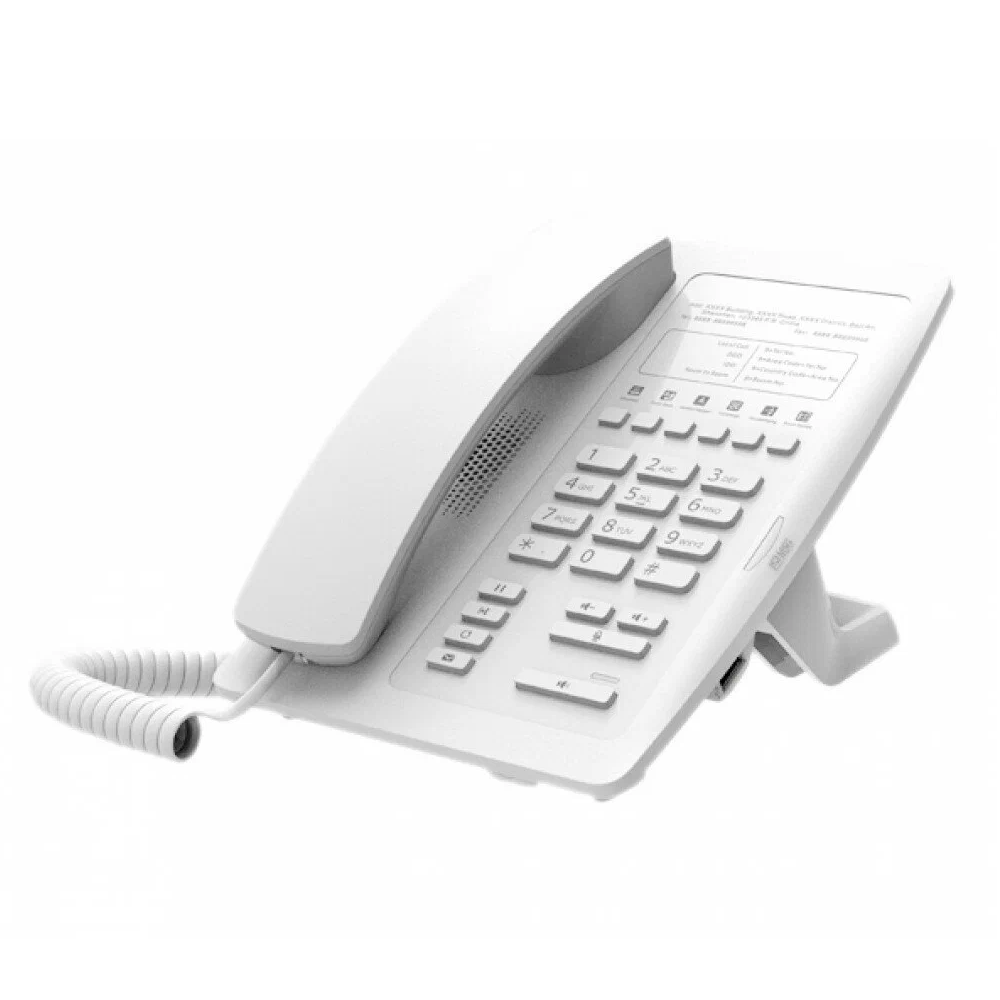 VoIP-телефон Fanvil Гостиничный белый, 2 порта 10/100 Мбит, PoE, сменные панели логотипов, без дисплея,без б/п
