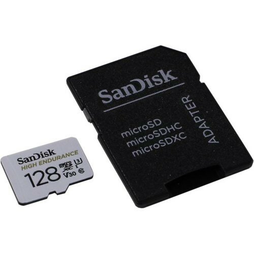 SanDisk Micro SecureDigital 128Gb with Adapter - for Dashcams & home monitoring SDSQQNR-128G-GN6IA