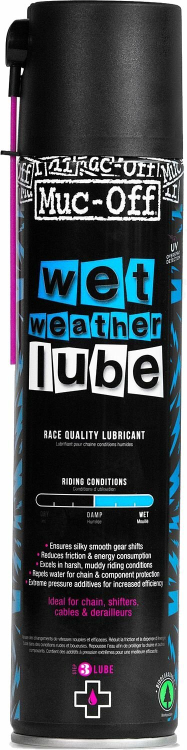 Смазка для цепи MUC-OFF Wet Weather Chain Lube Aerosol 400ml (Смазка для цепи MUC-OFF Wet Weather Chain Lube Aerosol 400ml 20222)