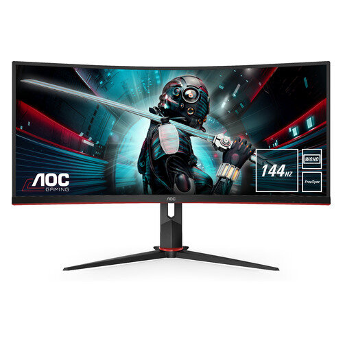 Монитор игровой AOC Gaming CU34G2X 34" черный/красный