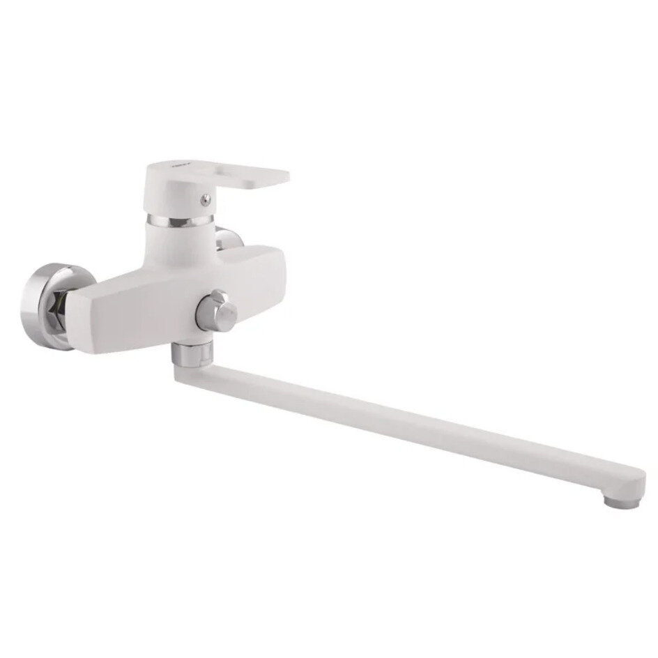 Однорычажный смеситель для ванны белого цвета ZERIX Z2230-7