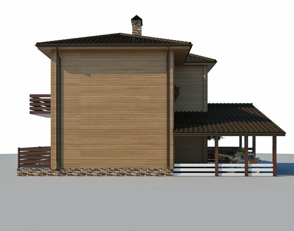 (116м2, 10х6м) Готовый проект двухэтажного дома из бруса с гаражом и террасой - AS-2015 - фотография № 5