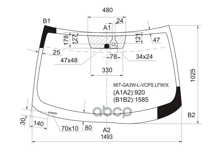 Стекло Лобовое + Дд Mitsubishi Asx/Rvr Ga#W 10-/Citroen C4 Aircross 12-17 /Peugeot 4008 12-17 XYG арт. MIT-GA3W-L-VCPS LFW/X