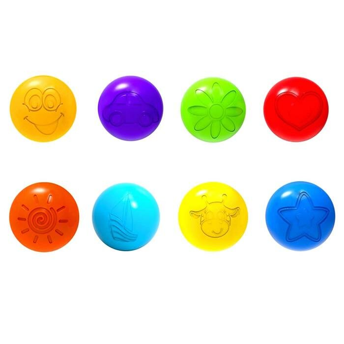 Шарики для сухого бассейна с рисунком, диаметр шара 7,5 см, набор 60 штук, разноцветные - фотография № 5