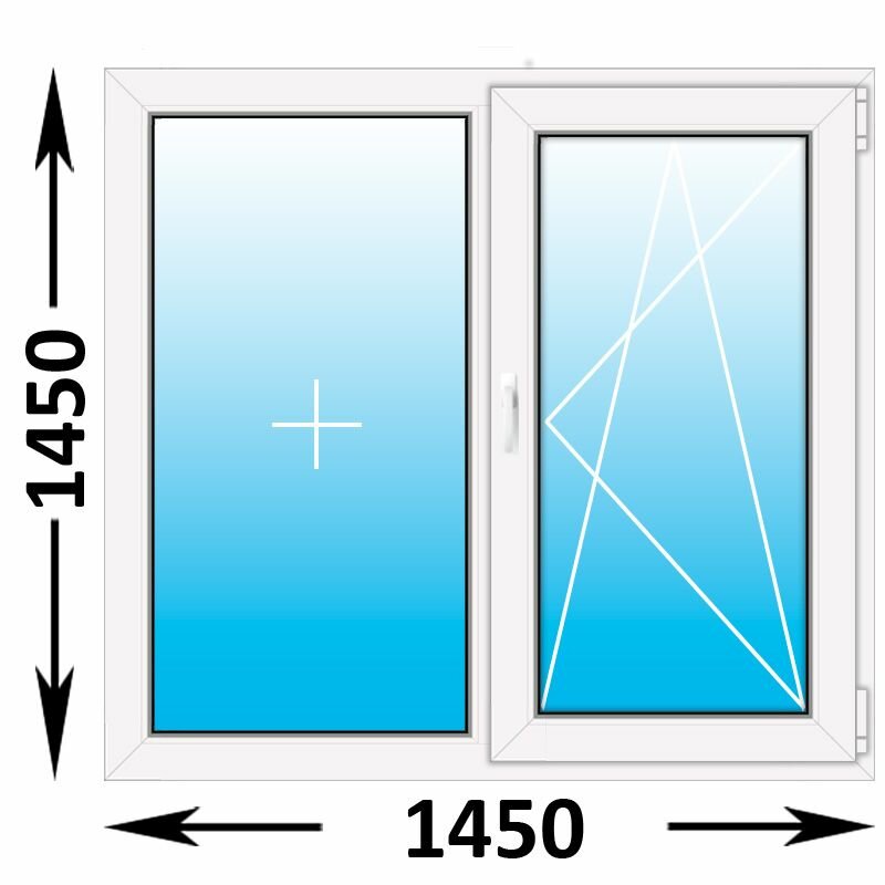 Пластиковое окно Veka WHS двухстворчатое 1450x1450 (ширина Х высота) (1450Х1450)