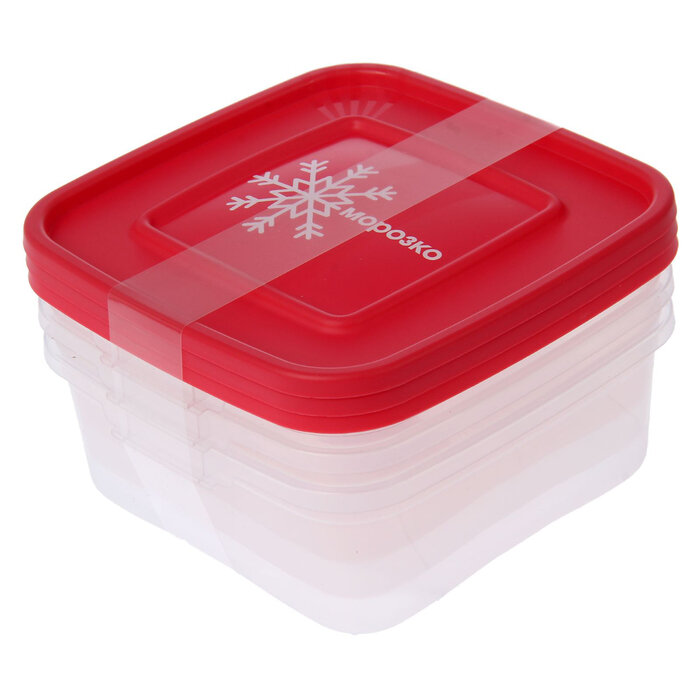 Набор контейнеров для замораживания продуктов «Морозко», 3 шт, 700 мл, цвет микс - фотография № 6