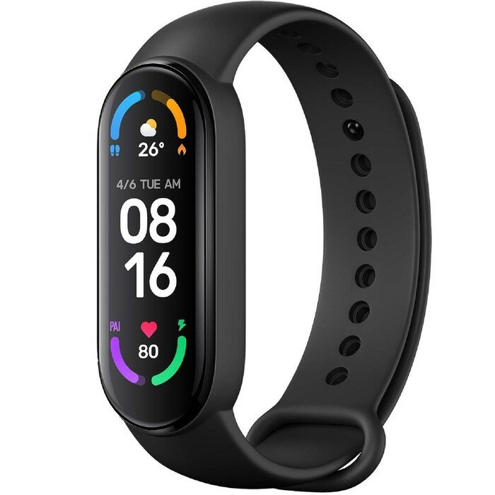 XIAOMI Фитнес-браслет Xiaomi Mi Smart Band 6 NFC, 1.56", Amoled, WR50M, BT5.0, чёрный