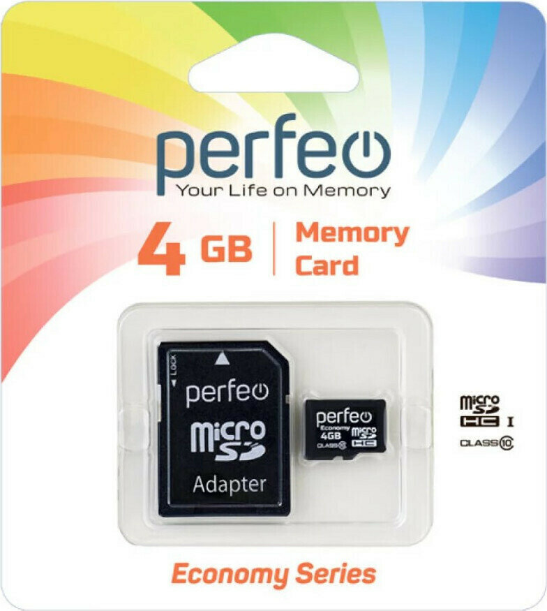 Карта памяти Карта памяти Perfeo microSD 4GB High-Capacity (Class 10) economy series