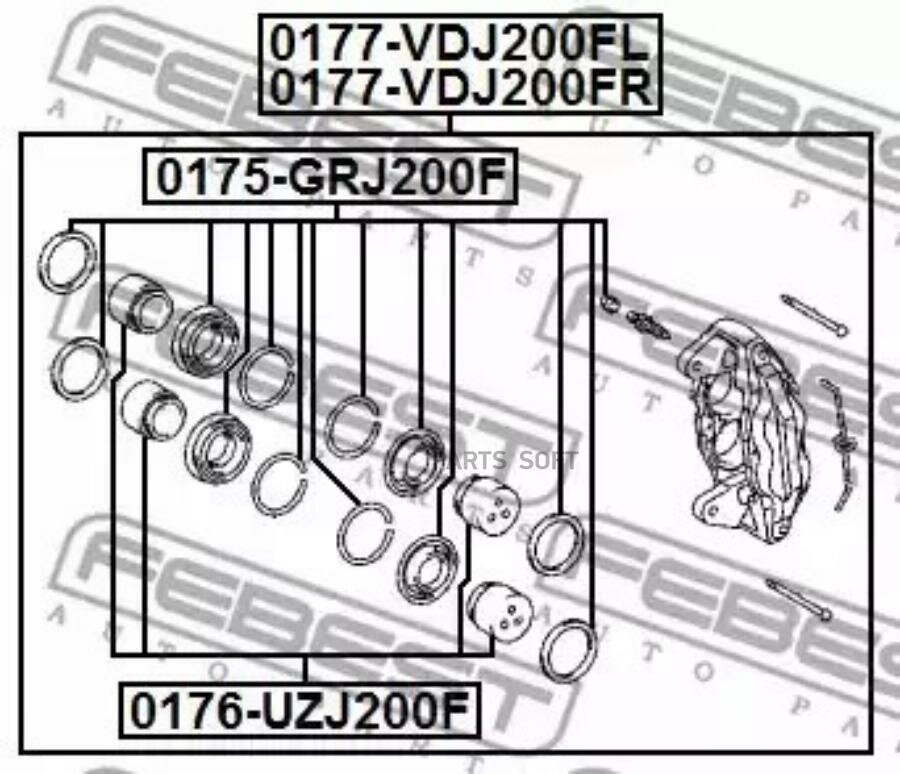 FEBEST 0177-VDJ200FL    L TOYOTA LAND CRUISER 2007.09- FEBEST 0177-VDJ200FL