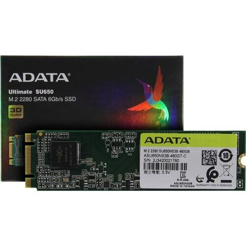 Твердотельный накопитель ADATA Ultimate SU650 480 ГБ M.2 ASU650NS38-480GT-C