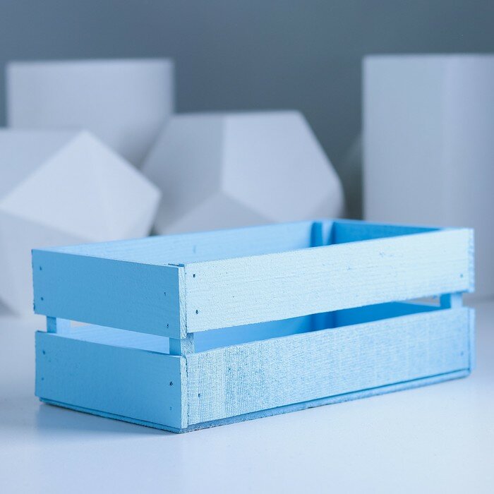 Ящик реечный нежно-голубой, 23.5 х 11.5 х 9 см - фотография № 2