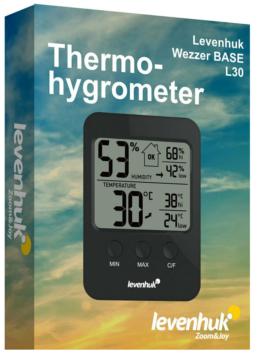 Термогигрометр Levenhuk Wezzer BASE L30, черный / Термометр гигрометр комнатный. Метеостанция - фотография № 2