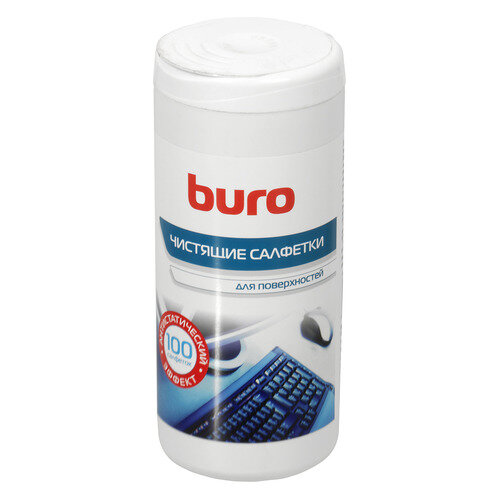 Влажные салфетки Buro BU-Tsurface, 100 шт (туба) для поверхностей