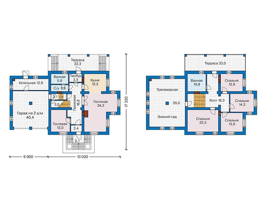 Проект дома Plans-41-68 (299 кв.м, поризованный камень) - фотография № 3