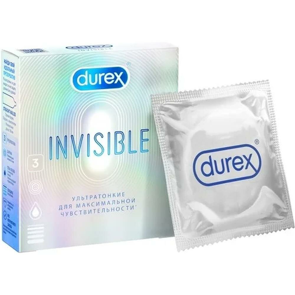 Durex Invisible Презервативы ультратонкие для максимальной чувствительности, 3 шт.