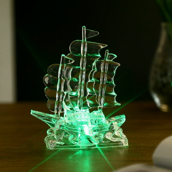 Ночник "Корабль" LED RGB батарейки 3хAG13 11х4х14.5 см - фотография № 5