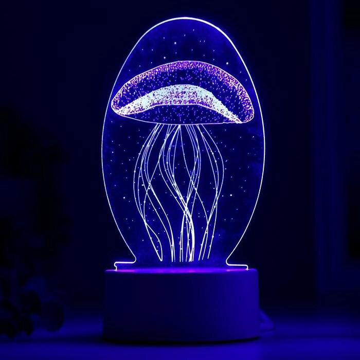 Светильник "Медуза" LED RGB от сети 9,5х10х21,5 см (комплект из 2 шт) - фотография № 4