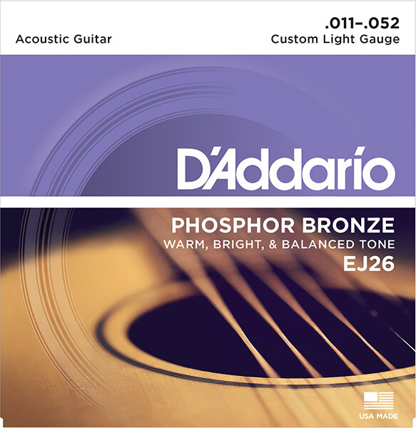 Струны для акустической гитары 11-52 D'ADDARIO EJ26