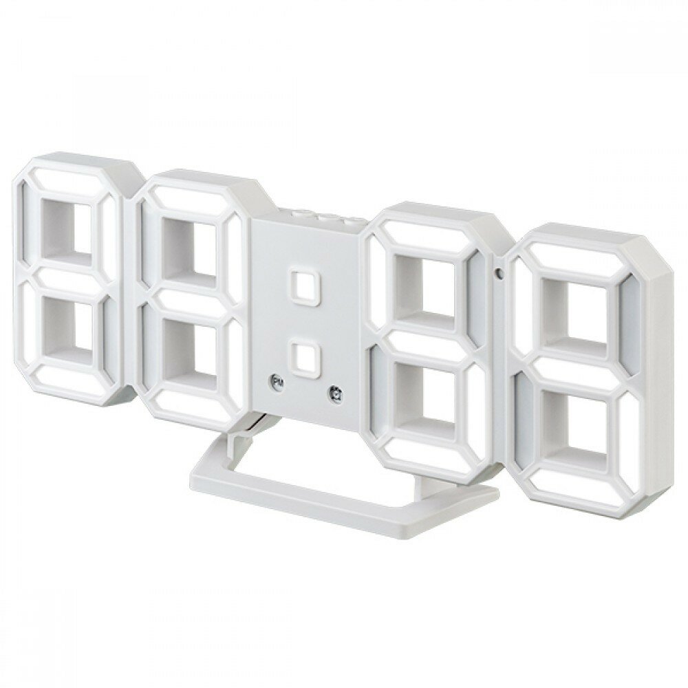 Perfeo LED часы-будильник "LUMINOUS 2", белый корпус белая подсветка PF-6111 PF B4921