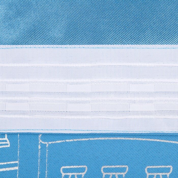 Портьера Этель «Ночной город» без держателя, цвет голубой, 170х260 см, блэкаут, 100% полиэстер - фотография № 3