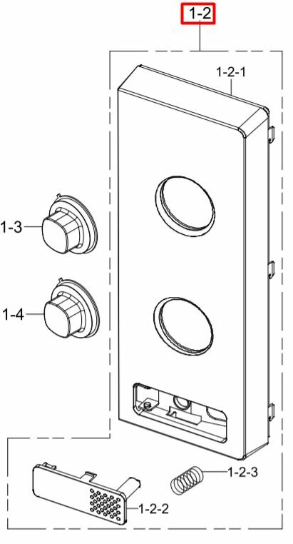 Панель управления в сборе, цвет белый, Samsung DE94-02462J