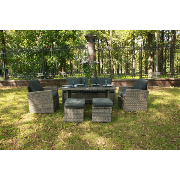 фото ZOYA комплект плетеной мебели серый