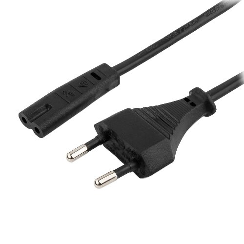 Кабель питания для бытовой техники, 2-pin 0.5 м (вилка CEE 7/16 - вилка C7 IEC)