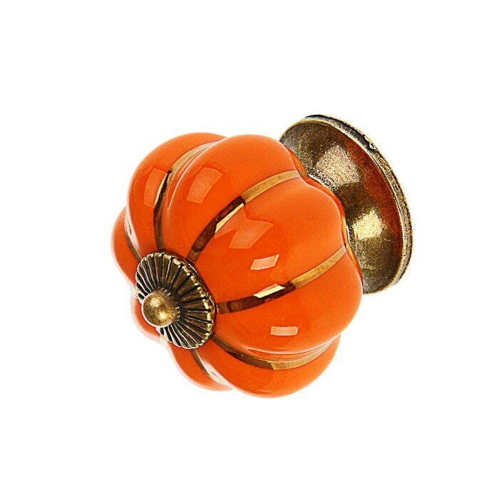 Тундра Ручка-кнопка PEONY Ceramics 001, керамическая, оранжевая - фотография № 1